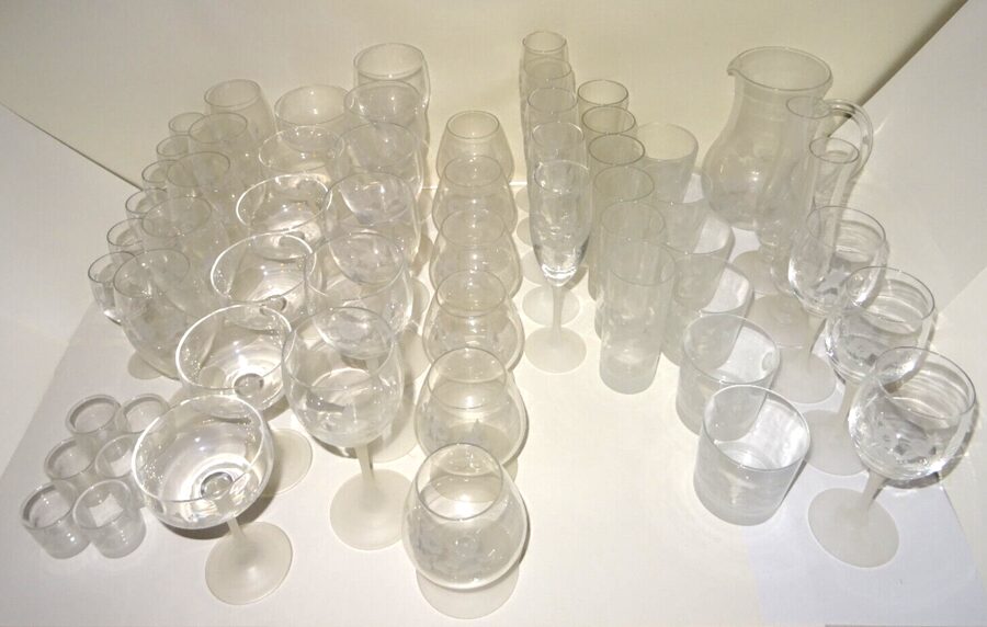 AVON Hummingbird Colibri Kolibri Gläser Glas Bar Set 58tlg. Vintage geäzt