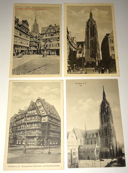 4xAk Postkarte Frankfurt a.M. Ansichtskarte antik Domschänke Dom Saalgasse