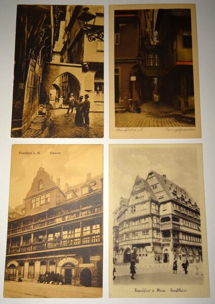 4xAk Postkarte Frankfurt a.M. Ansichtskarte antik Altstadt Zunfthaus Mohrenkopf