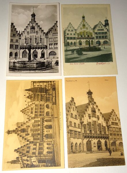 4xAk Postkarte Frankfurt a.M. Ansichtskarte antik Römerhof Römer