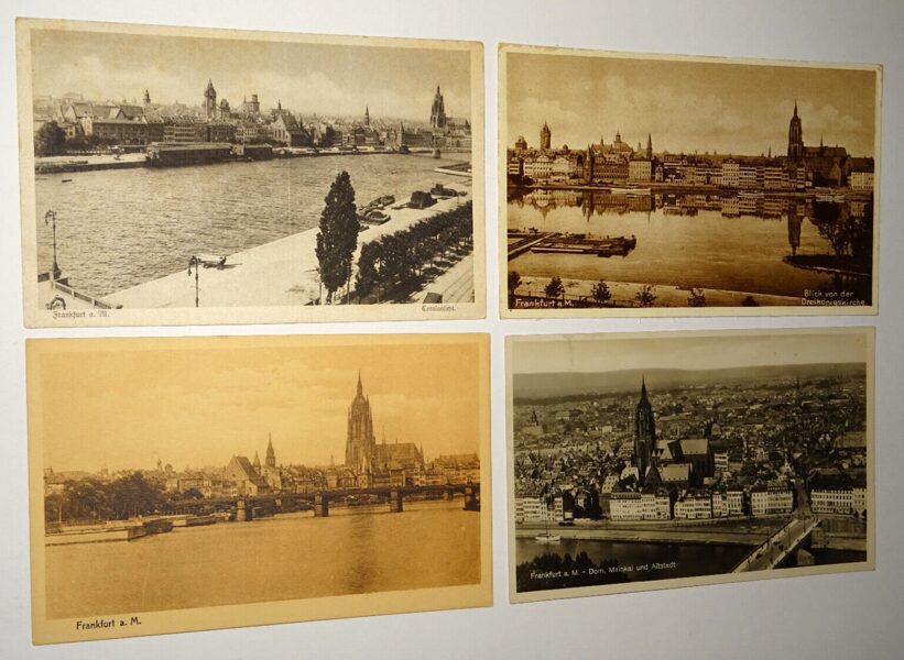 4xAk Postkarte Frankfurt a.M. Ansichtskarte antik Altstadt Mainkai