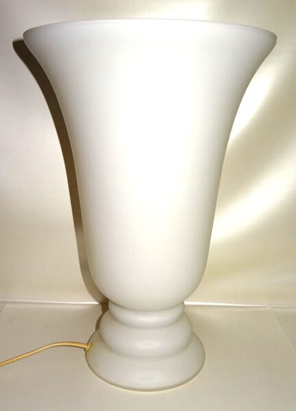 Vianne France Lampe Leuchte Desk Lamp Vintage 70s Tulpe Tulip Glas weiß H:39cm