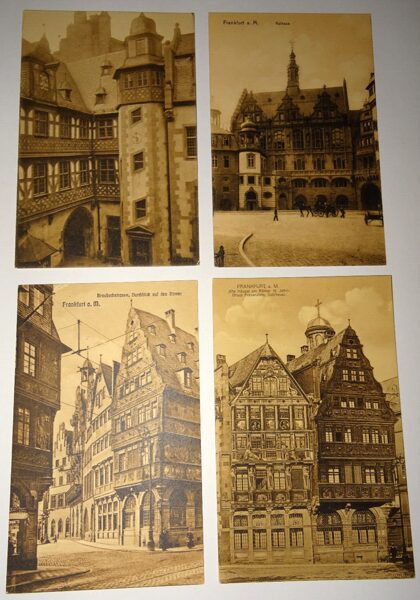 4xAk Postkarte Frankfurt a.M. Ansichtskarte antik Römer Römerberg Rathaus