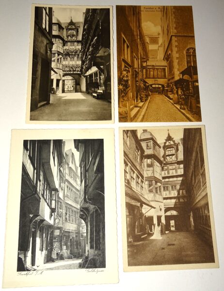 4xAk Postkarte Frankfurt a.M. Ansichtskarte antik Museum Goldhutgasse