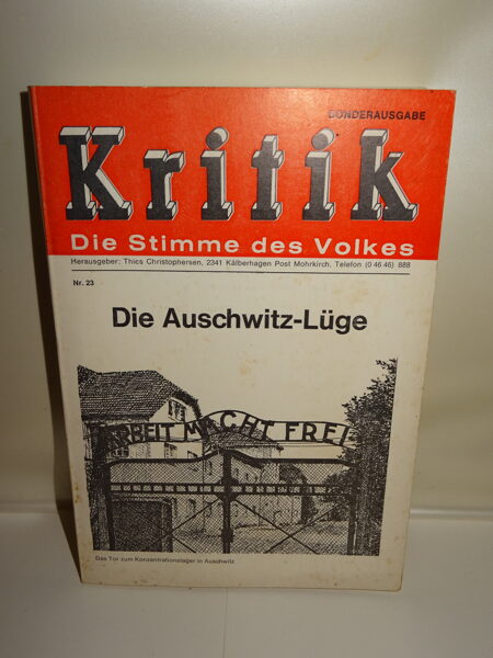 Thies Christophersen: Die Auschwitz-Lüge. Kritik / Die Stimme des Volkes. Sonderausgabe Nr.23.