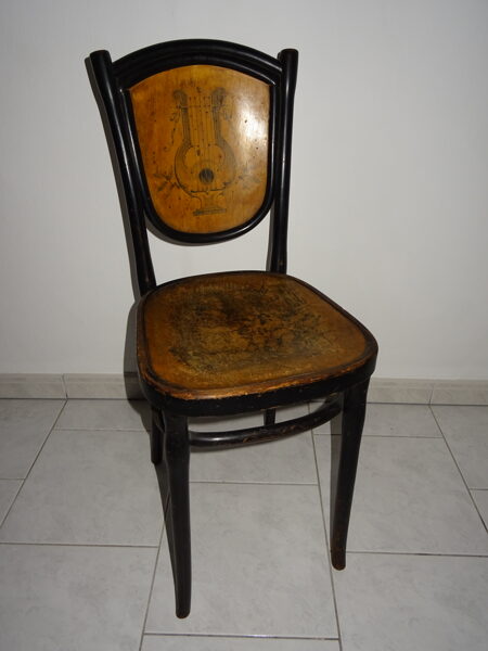 Außergewöhnlicher Thonet Stuhl Chair Bugholz Harfenmuster Lyra (Unikat?) um 1900